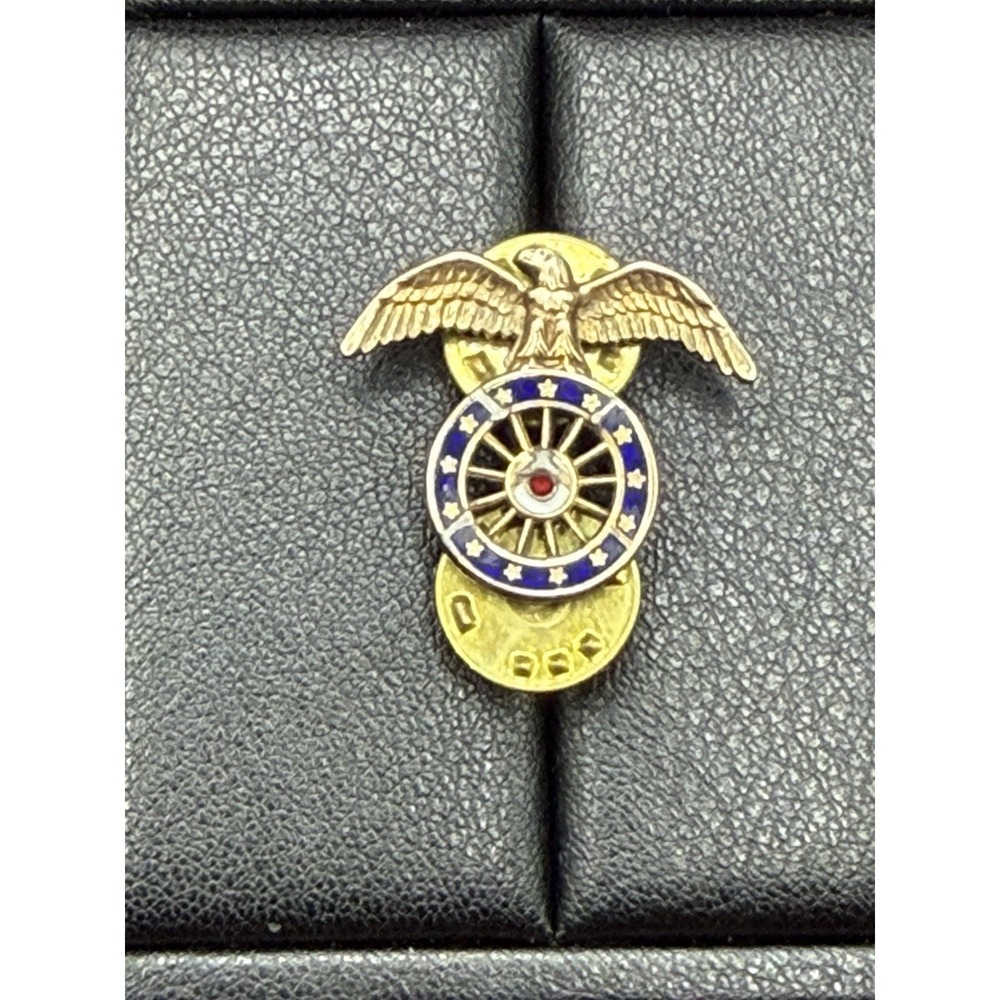 Vintage Quartermaster Sterling Silver Gold Filled Brooch Pin J28
